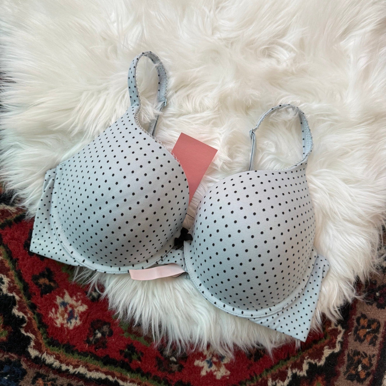 Victoria's Secret "Body By Victoria" Blue Polka Dot Bra - 36D