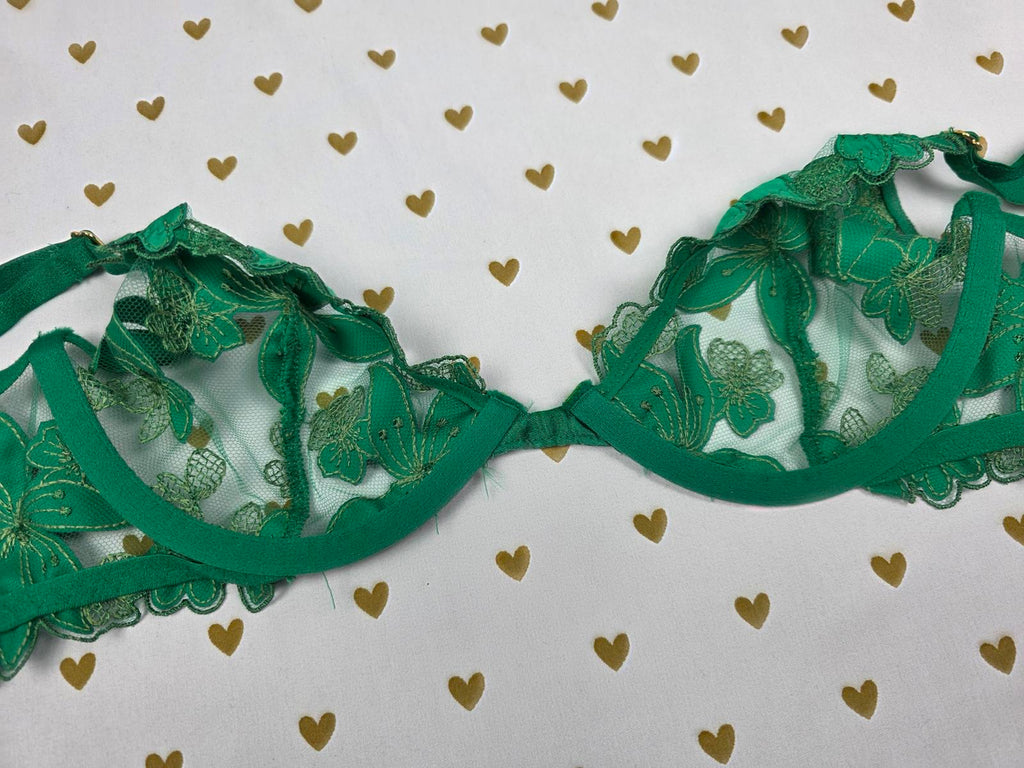 Victorias Secret NEW NWT Green Very Sexy Demi Balconette Luxe Bra 32C
