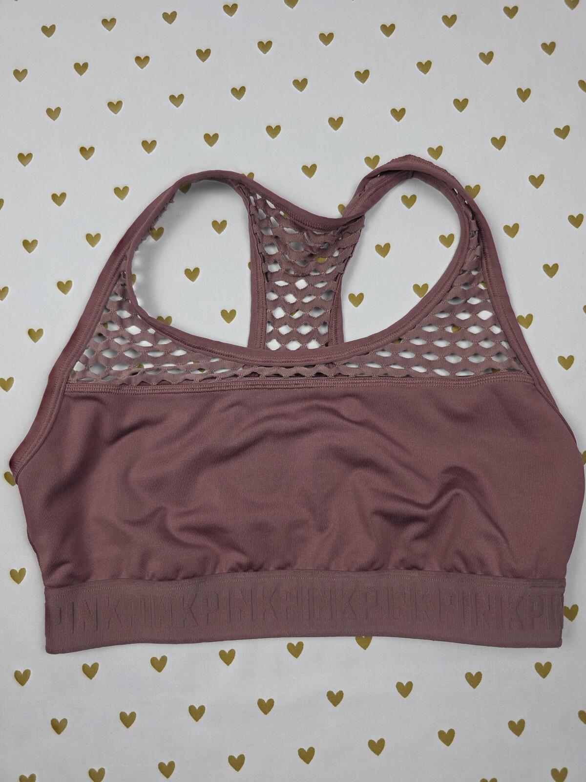 Victorias Secret Pink Active Rose Mesh Large Bralette Bra Top Tank