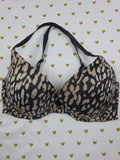 Victorias Secret Animal Print Cheetah Leopard Push Up Bra Adjustible 34D