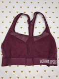 Victorias Secret Polka Dot Sports Bra SMALL Maroon Bralette Bra Top Tank