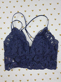 Victorias Secret Pink Blue Lace Strappy Small  Bralette Bra Top Tank