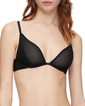 Calvin Klein Womens Sz 32C Sheer Marquisette Unlined Underwire Plunge Bra