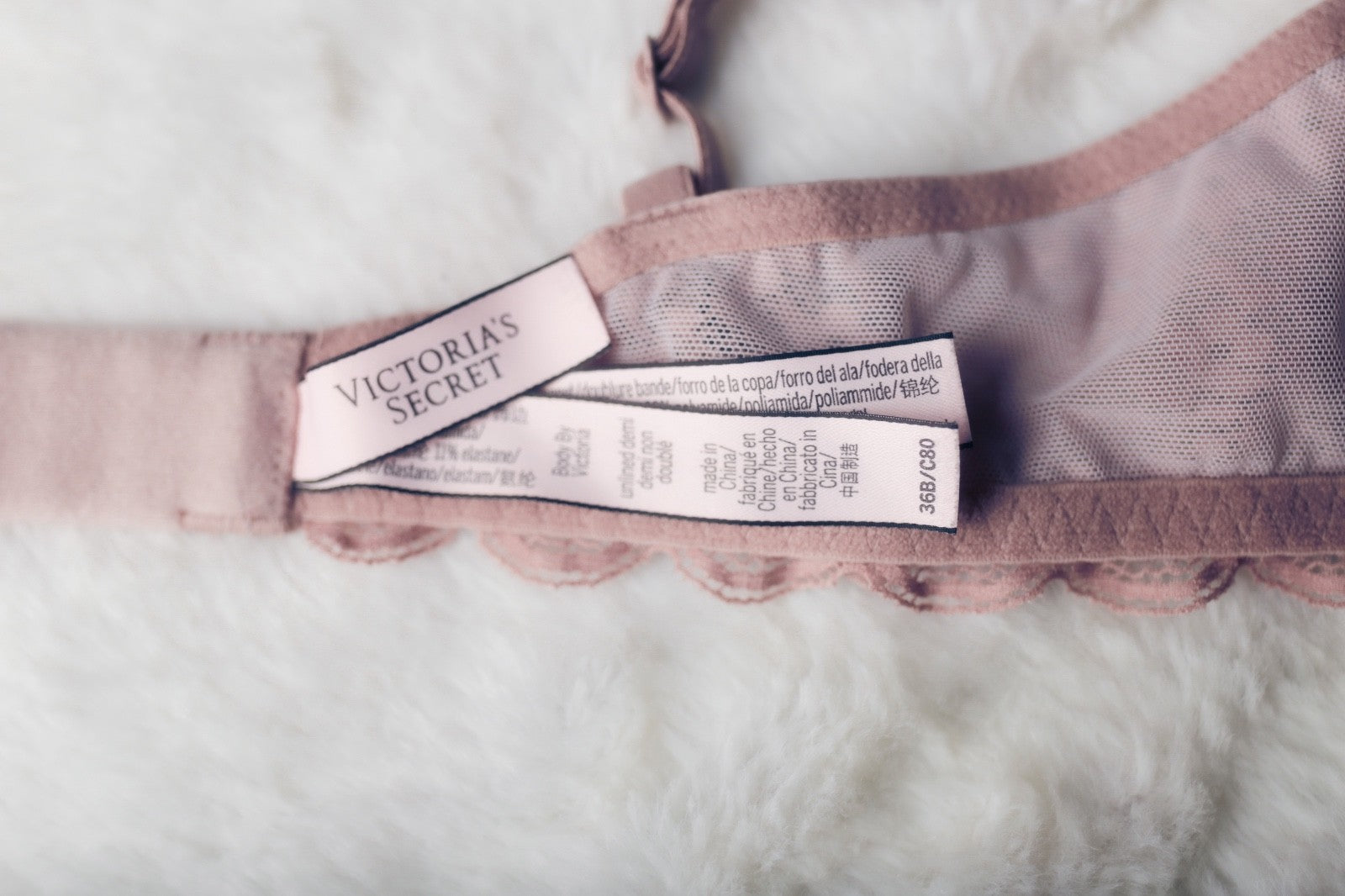Victoria's Secret Body by Victoria Boho Unlined Lace Unpadded Semi Sheer Bra Pink Underwire 36B