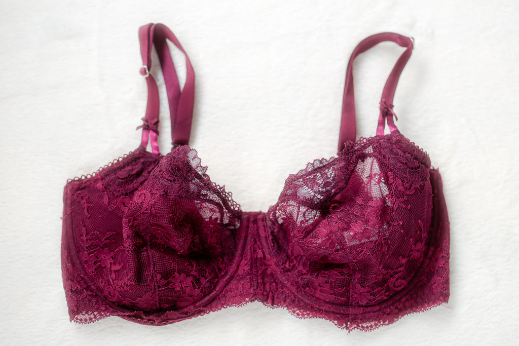 Victoria's Secret Dream Angels Push-up Unpadded Unlined Lace Demi Bra Purple 36DDD