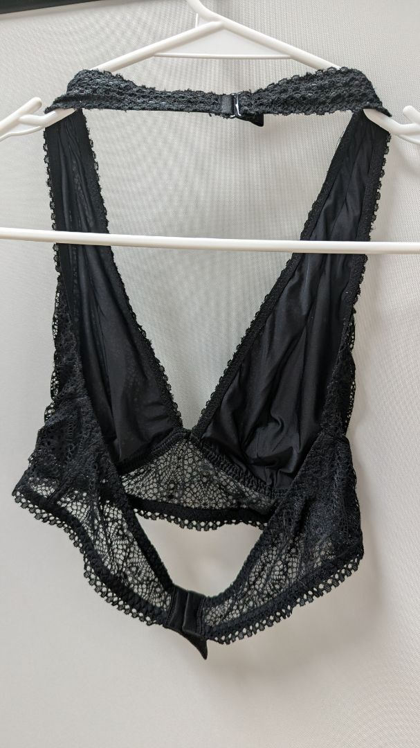 Victoria's Secret Black Lace Halter-Neck Bralette