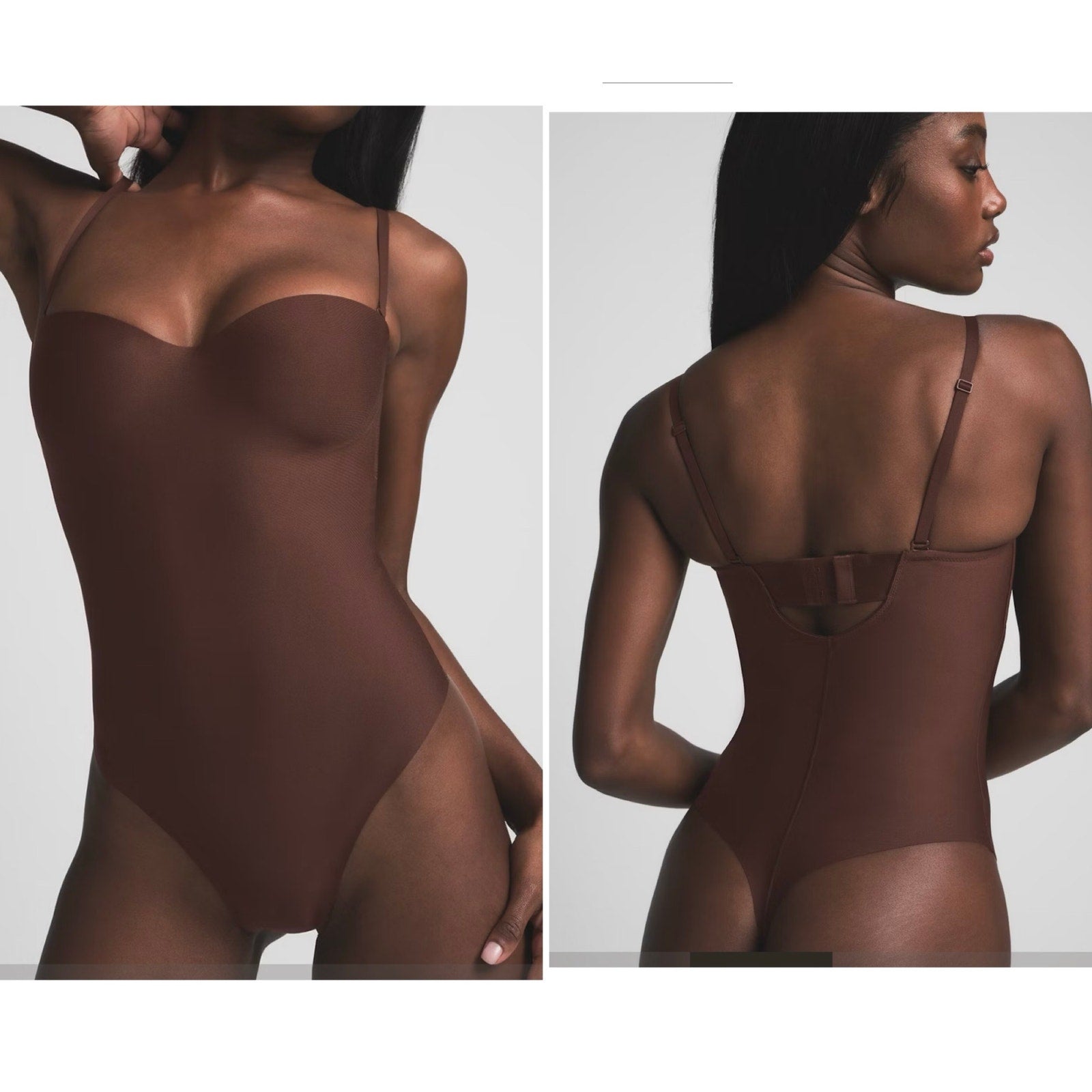 SKIMS Body Molded Underwire Thong Bodysuit in Cocoa - Size Medium
