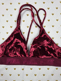 Victorias Secret Pink Velvet Strappy Small Bralette Bra Top Tank