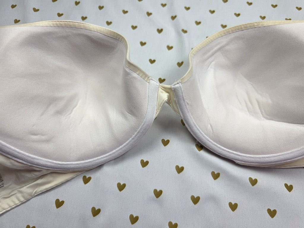 Victorias Secret FABULOUS Plunge Bra 36DD White Satin