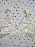 Victorias Secret Pink White Lace Small  Bralette Bra Top Tank